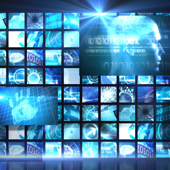 abstract vision of multiple technologies and enhancing intelligence